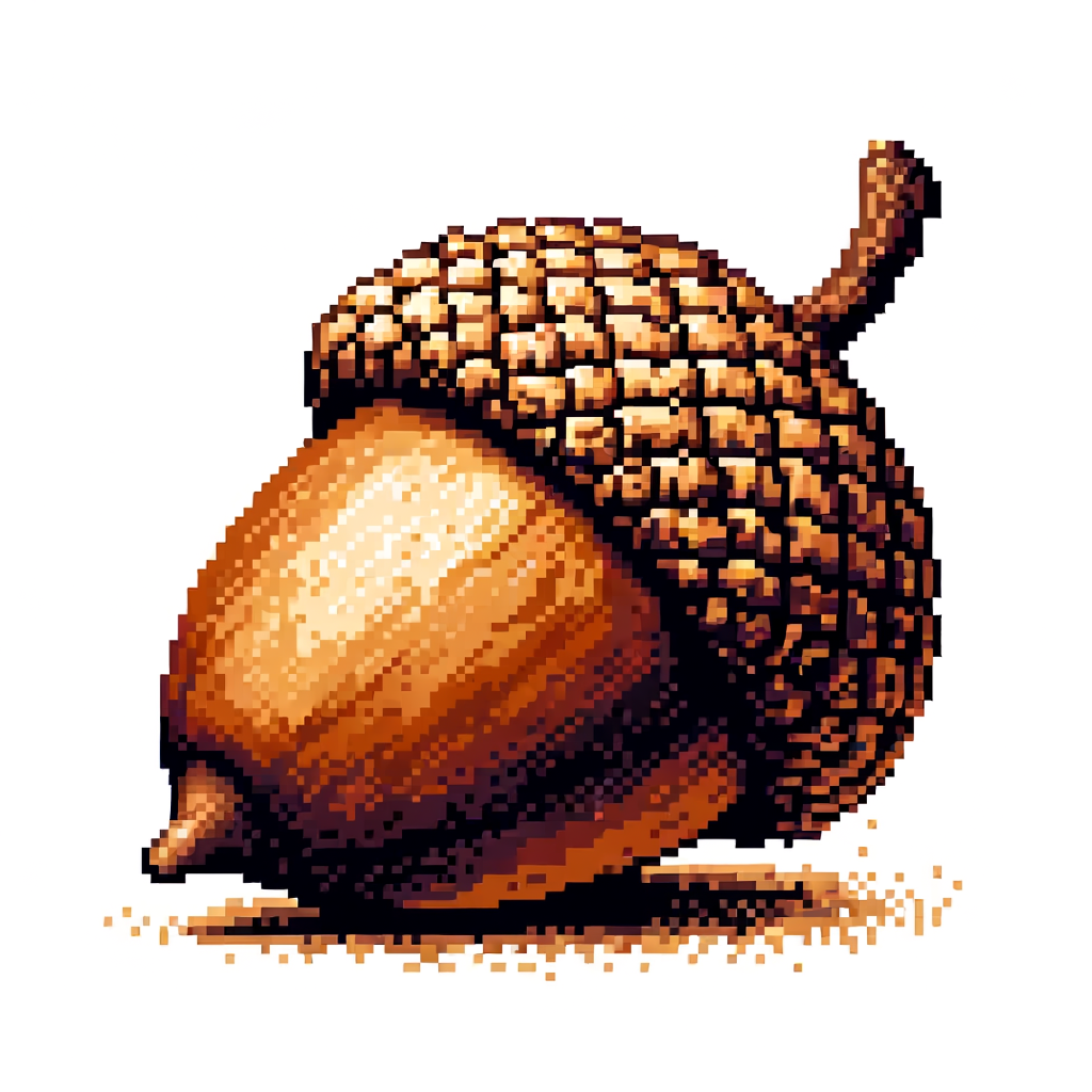 an acorn, pixel art